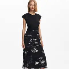 DESIGUAL - Vestido Mujer Medio con con Estampado