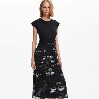 DESIGUAL - Vestido Mujer Medio con con Estampado