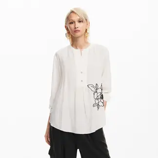DESIGUAL - Blusa Mujer con Bordado Manga larga