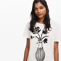 DESIGUAL - Camiseta Mujer con Estampado Manga corta de Algodón