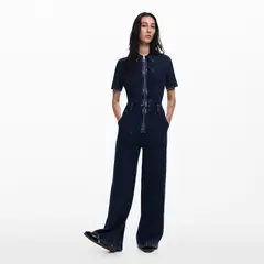 DESIGUAL - Overol Wide Leg Mujer Tiro alto Denim de Algodón