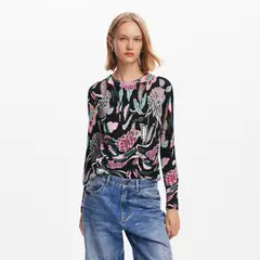 DESIGUAL - Blusa Mujer con Estampado Manga larga