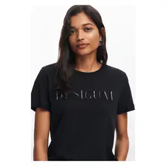 DESIGUAL - Camiseta Mujer con Estampado Manga corta de Algodón