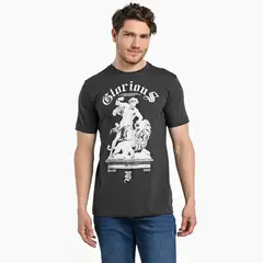 BEARCLIFF - Camiseta Hombre Manga corta con Estampado de Algodón