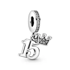 PANDORA - Charm Colgante 15 Cumpleaños Plata Esterlina