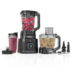 NINJA - Licuadora Inteligente Detect Power Pro con 1 vaso, 1 procesador de alimentos y 1 vaso individual con tapa de boquiila, 1.800 PW 10 Velocidades TB401 | Controla Velocidad y Potencia según Tamaño y Tipo de Alimento
