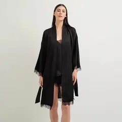 PUNTO BLANCO - Bata para dormir Mujer Largo Manga larga