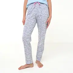 SYBILLA - Pantalón de pijama Mujer Largo de Algodón