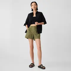 GAP - Short Mujer Tiro alto de Algodón