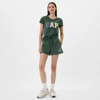 GAP - Short Mujer Tiro alto con Logo de Algodón