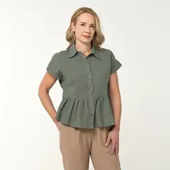 NEWPORT - Camisa Mujer Manga corta de Algodón