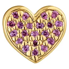 TOUS - Dije corazón con baño de oro 18 kt sobre plata y rodolitas 1951