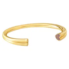 TOUS - Pulsera Esclava Con Baño De Oro 18 Kt Sobre Plata Y Motivo Corazón Con Rodolitas 1951