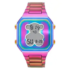 TOUS - Reloj digital con brazalete de acero IP iridscente D-Bear
