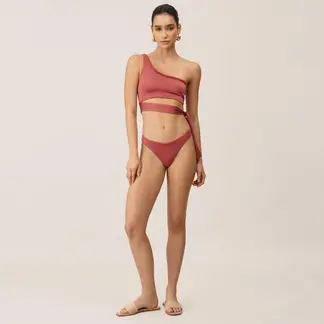 ONDA DE MAR - Top de vestido de baño Ilaria asimétrico