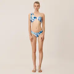 ONDA DE MAR - Top de vestido de baño Shamsi asimétrico con estampado