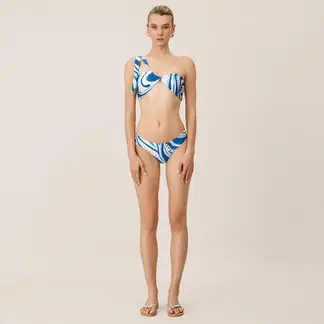 ONDA DE MAR - Top de vestido de baño Shamsi asimétrico con estampado