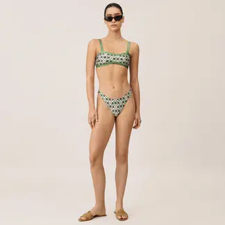 ONDA DE MAR - Top de vestido de baño Unnur tipo bandeau con estampado