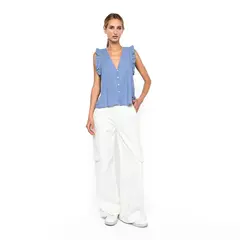 UNIVERSITY CLUB - Blusa Mujer Sin mangas de Algodón