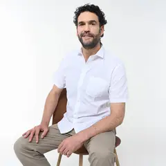 NEWPORT - Camisa Hombre Manga corta Recto de Algodón