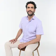 NEWPORT - Camisa Hombre Manga corta Recto de Algodón