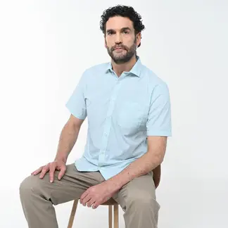NEWPORT - Camisa Hombre Manga corta Recto de Algodón