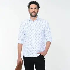 NEWPORT - Camisa Hombre con Estampado Manga larga Recto de Algodón