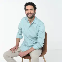NEWPORT - Camisa Hombre de Rayas Manga larga Recto de Algodón