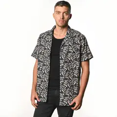DENIMLAB - Camisa Hombre con Estampado Manga corta de Algodón