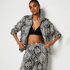 ETAM - Camisa de dormir Mujer Manga larga Estampado de Poliéster