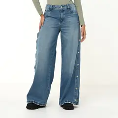 MOSSIMO - Jean Wide Leg Mujer Tiro medio de Algodón