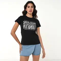 MOSSIMO - Camiseta Mujer con Estampado Manga corta de Algodón