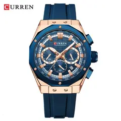 CURREN - Reloj para Hombre KREe1202 . Reloj Análogo Silicona Azul