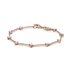 PANDORA - Brazalete Pave Brillante Recubrimiento en Oro Rosa