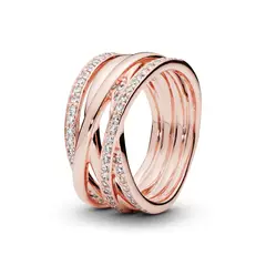 PANDORA - Anillo Entrelazado Recubrimiento en Oro Rosa