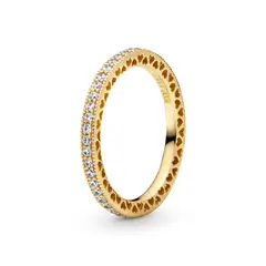 PANDORA - Anillo Corazones y Brillo Recubrimiento en Oro