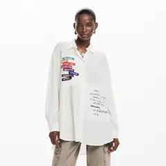 DESIGUAL - Camisa Mujer con Estampado Manga larga