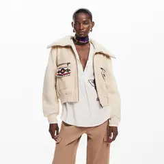 DESIGUAL - Chaqueta Mujer con Bordado de Algodón