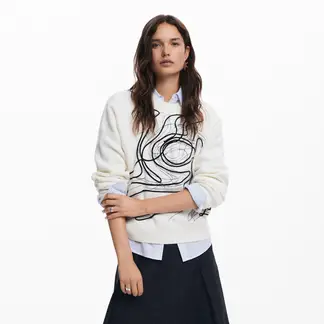 DESIGUAL - Saco Mujer con Estampado de Algodón