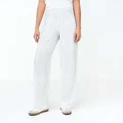BASEMENT - Pantalón Wide Leg Mujer Tiro medio
