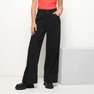 BASEMENT - Jean Wide Leg Mujer Tiro alto