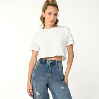 DENIMLAB - Camiseta Mujer Manga corta de Algodón