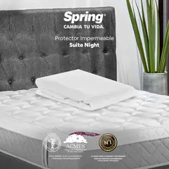 COLCHONES SPRING - Protector De Colchón Spring Impermeable Suite Night Semidoble 120X190