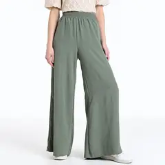 BASEMENT - Pantalón Wide leg Mujer Tiro medio