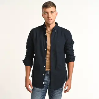 AMERICAN EAGLE - Camisa Hombre Manga larga Slim de Algodón