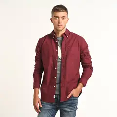 AMERICAN EAGLE - Camisa Hombre Manga larga Slim de Algodón