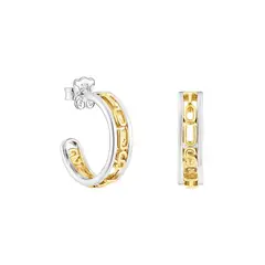 TOUS - Aretes aro de plata y baño de oro 18 kt sobre plata Logo