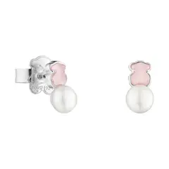 TOUS - Aretes Mini Color de Plata con Cuarcita y Perla
