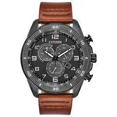 CITIZEN - Reloj Hombre Weekender. Reloj Cuero Café AT2447-01E