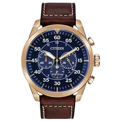 CITIZEN - Reloj Hombre Weekender. Reloj Cuero Café CA4213-18L
